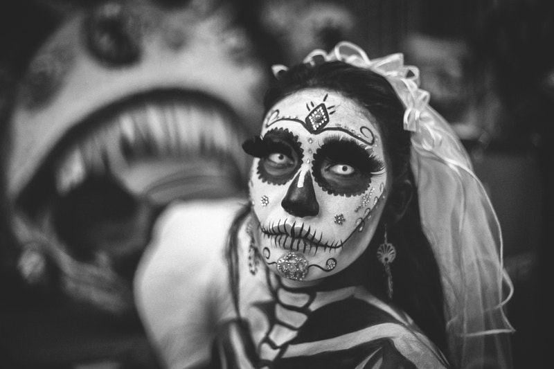Woman, Painted on Face, Dead Corpse Bride