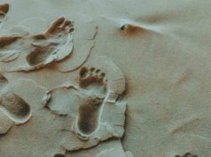 Sand, Beach, Foot Prints