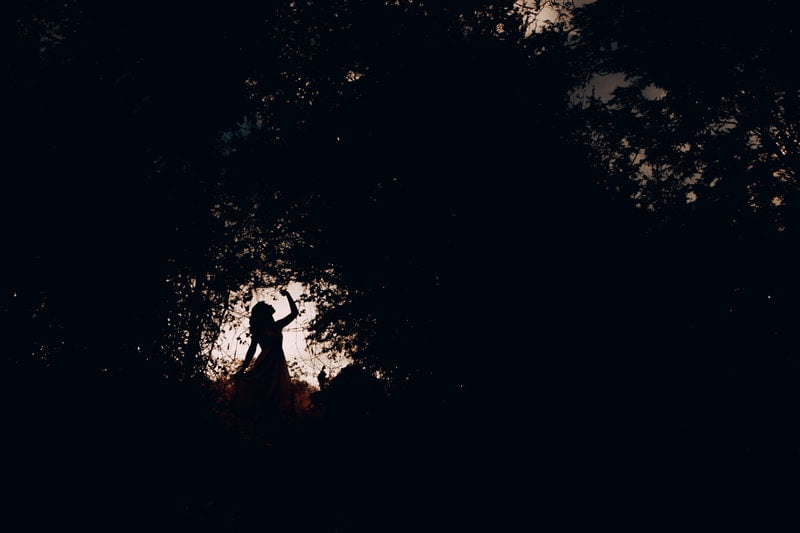 Girl, Tree, Silhouette, Dark, Woman