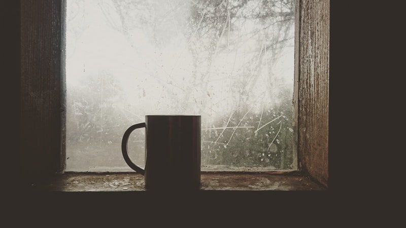Mug, Window, Night, Emptiness, Solitude