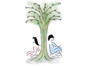 Couple sitting under a tree